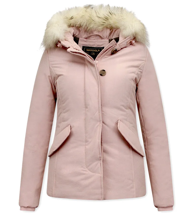 PARKA MUJER CAPUCHA PELO  5897P  ROSA